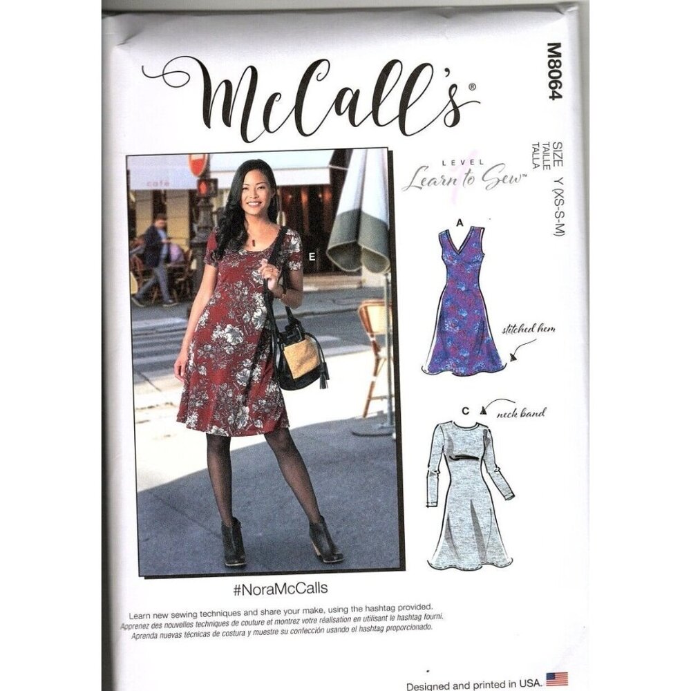 McCall's M8064 Misses XS to M Dress Uncut Learn to Sew Pattern New